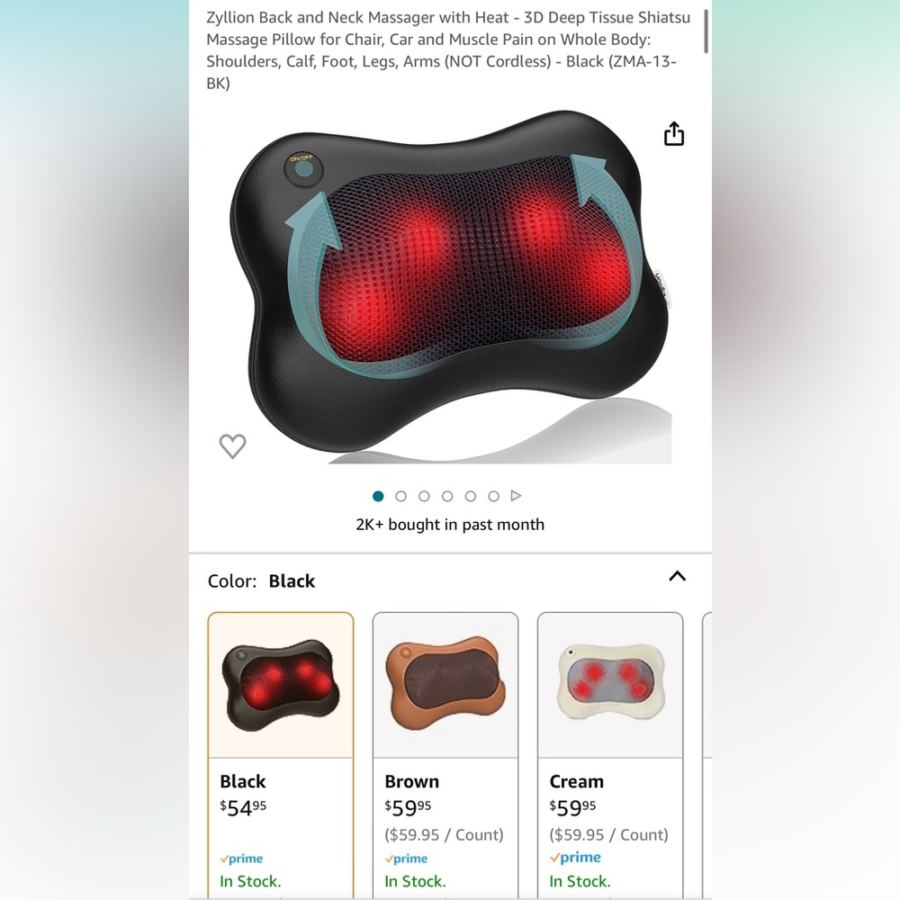 Back and neck massager with heat